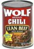 Wolf chili, lean beef with beans Calories