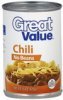 Great Value chili no beans Calories
