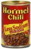 Hormel chili with beans, less sodium Calories