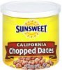 Sunsweet chopped dates california Calories
