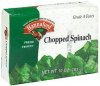 Hannaford chopped spinach fresh frozen Calories