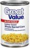 Great Value corn golden sweet whole kernel no salt added Calories