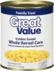 Great Value corn whole kernel golden sweet Calories