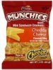 Munchies crackers mini sandwich, cheddar cheese Calories