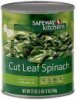 Safeway cut leaf spinach Calories