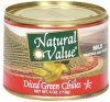 Natural Value diced green chilies mild Calories