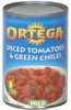 Ortega diced tomatoes & green chiles mild Calories