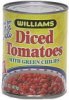 Williams diced tomatoes with green chilies Calories