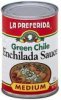 La Preferida enchilada sauce green chile, medium Calories