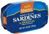 Martel fancy plain sardines in soybean oil, lightly smoked Calories