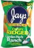 Jays flavored potato chips garden herb ranch Calories