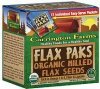 Carrington Farms flax seeds organic milled, flax paks Calories