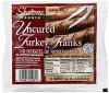 Sheltons franks uncured, turkey Calories
