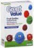 Great Value fruit-flavored snacks fruit smiles, assorted flavors Calories