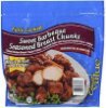 Great Value fully cooked chicken sweet barbeque seasoned breast chunks Calories