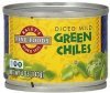 Raleys Fine Foods green chiles diced, mild Calories