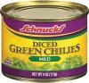 Schnucks  green chilies diced mild Calories