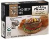 Organic Prairie ground beef organic, patties Calories
