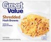 Great Value hash browns shredded Calories