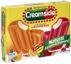 Creamsicle ice cream bars orange & raspberry flavored sherbet Calories