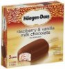 Haagen Dazs ice cream bars raspberry & vanilla milk chocolate Calories