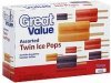 Great Value ice pops twin, assorted Calories