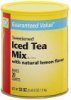 Guaranteed Value iced tea mix sweetened, with natural lemon flavor Calories