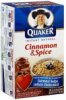 Quaker instant oatmeal cinnamon & spice Calories