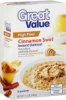 Great Value instant oatmeal high fiber cinnamon swirl Calories