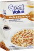 Great Value instant oatmeal maple & brown sugar Calories