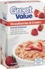 Great Value instant oatmeal strawberries & cream Calories