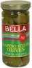 Bella jalapeno stuffed olives hot Calories