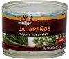 Meijer jalapenos chopped and peeled, hot Calories