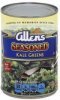Allens kale greens seasoned southern style Calories