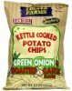 Troyer Farms kettle cooked potato chips green onion & roasted garlic flavor Calories