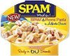 Spam meal for 1  & penne pasta in alfredo sauce Calories