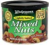 Walgreens mixed nuts lightly salted, pre-priced Calories