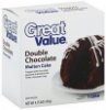 Great Value molten cake double chocolate Calories