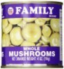 Family mushrooms whole Calories