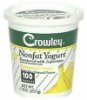 Crowley nonfat yogurt banana creme Calories
