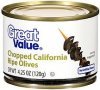 Great Value olives california ripe chopped Calories