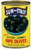 Sun of Italy olives ripe, pitted, jumbo Calories