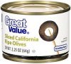 Great Value olives sliced california ripe Calories