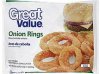 Great Value onion rings Calories