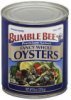 Bumble Bee oysters fancy whole Calories
