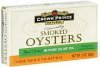 Crown Prince oysters naturally smoked in olive oil Calories