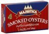 Majestica oysters smoked, in cottonseed oil Calories