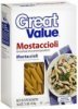 Great Value pasta mostaccioli Calories