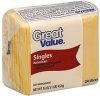 Great Value pasteurized prepared cheese product singles, american Calories