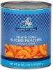 Midwest Country Fare peaches sliced, yellow cling Calories